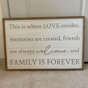 “Family is forever” Wall Decor Sign